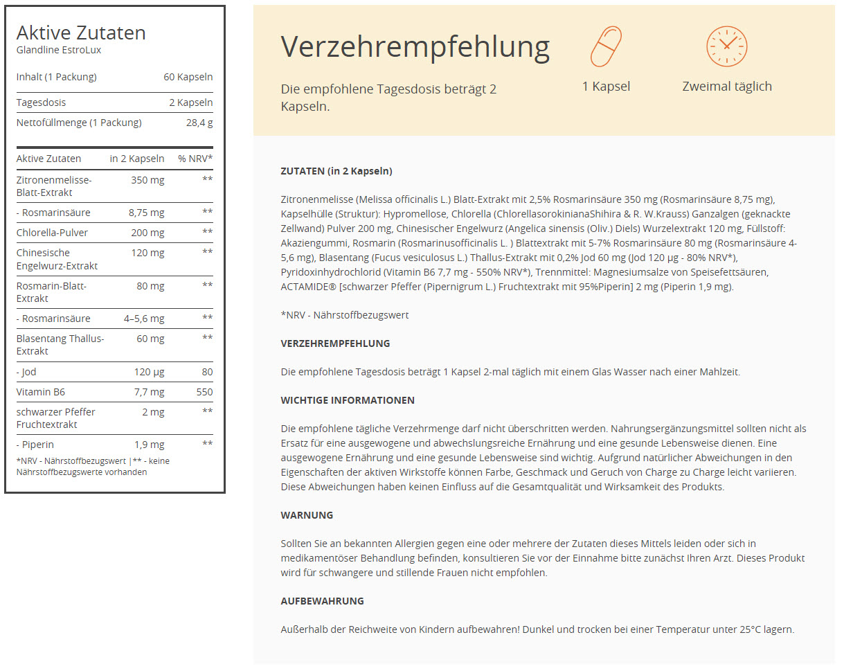 EstroLux hormonelle Gleichgewicht